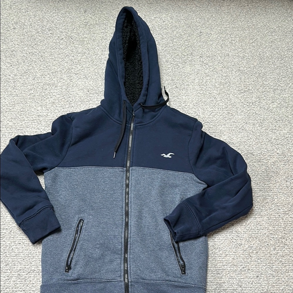Hollister Navy and Gray Lightweight Jacket